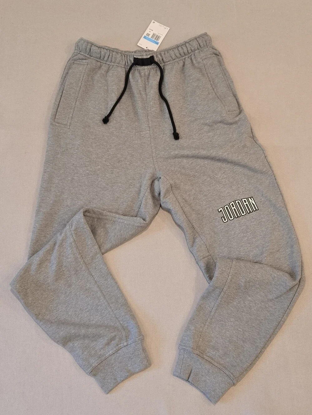 Nike Air Jordan Brooklyn Fleece Light Grey Sweatpants Heavy Men's Sz Medium NWT